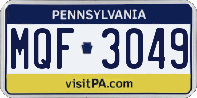 PA license plate MQF3049