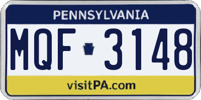 PA license plate MQF3148
