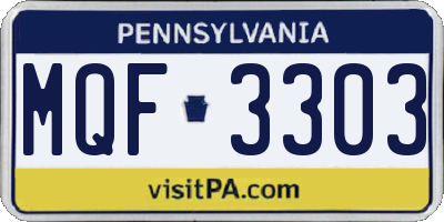 PA license plate MQF3303