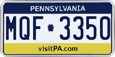 PA license plate MQF3350