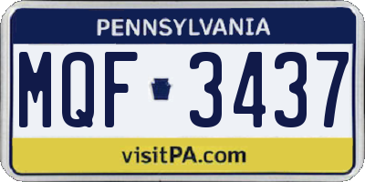 PA license plate MQF3437