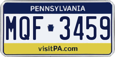 PA license plate MQF3459
