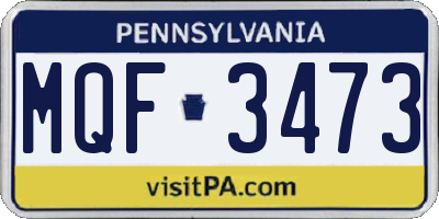 PA license plate MQF3473