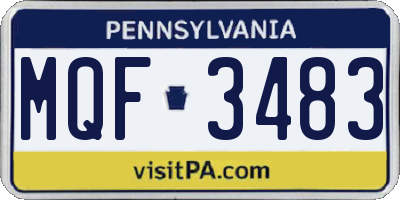 PA license plate MQF3483