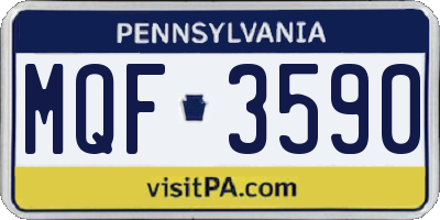 PA license plate MQF3590