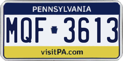 PA license plate MQF3613