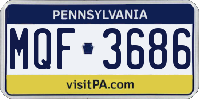 PA license plate MQF3686