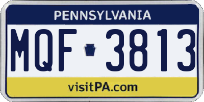 PA license plate MQF3813