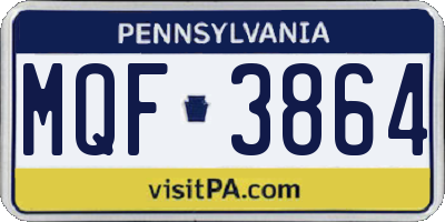 PA license plate MQF3864