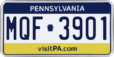 PA license plate MQF3901