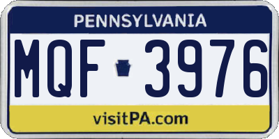 PA license plate MQF3976