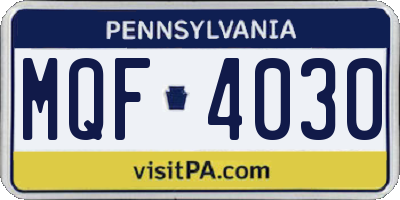 PA license plate MQF4030
