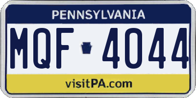 PA license plate MQF4044