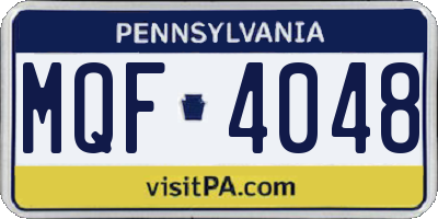 PA license plate MQF4048