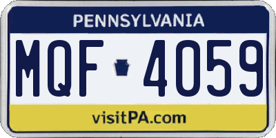PA license plate MQF4059
