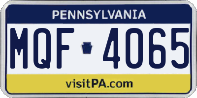 PA license plate MQF4065