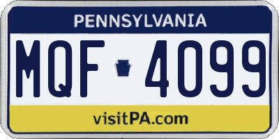 PA license plate MQF4099