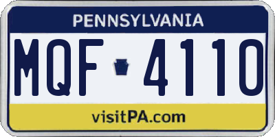 PA license plate MQF4110