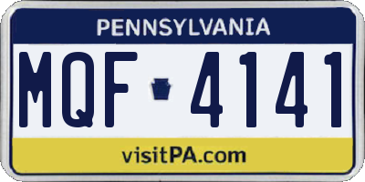 PA license plate MQF4141