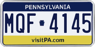 PA license plate MQF4145