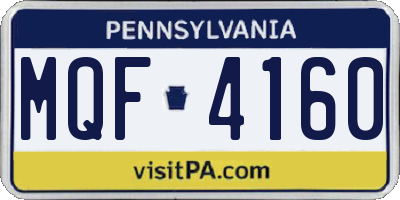 PA license plate MQF4160