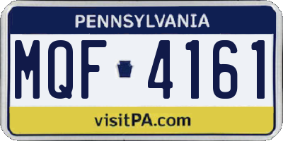 PA license plate MQF4161