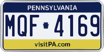 PA license plate MQF4169