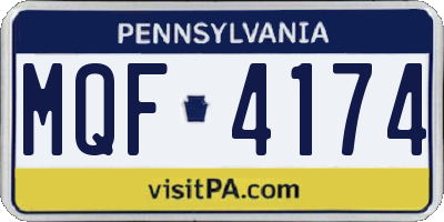 PA license plate MQF4174