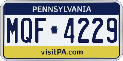 PA license plate MQF4229
