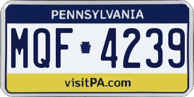 PA license plate MQF4239