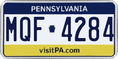 PA license plate MQF4284