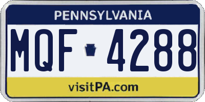 PA license plate MQF4288