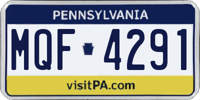 PA license plate MQF4291
