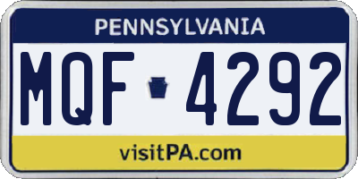 PA license plate MQF4292