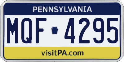 PA license plate MQF4295