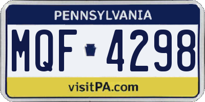 PA license plate MQF4298