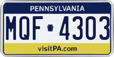 PA license plate MQF4303