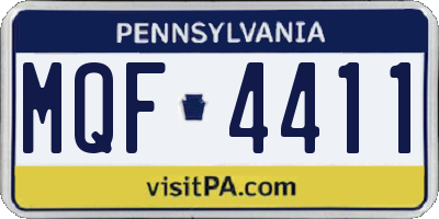 PA license plate MQF4411