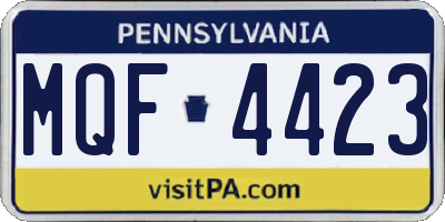 PA license plate MQF4423