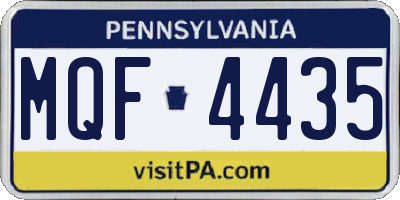 PA license plate MQF4435