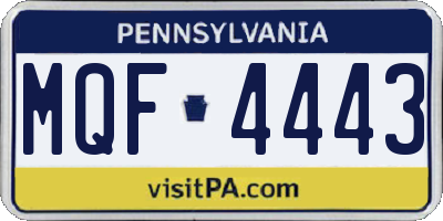PA license plate MQF4443