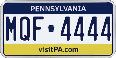 PA license plate MQF4444