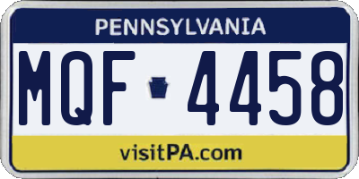 PA license plate MQF4458