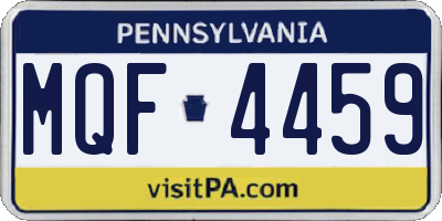 PA license plate MQF4459