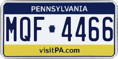 PA license plate MQF4466