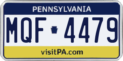 PA license plate MQF4479