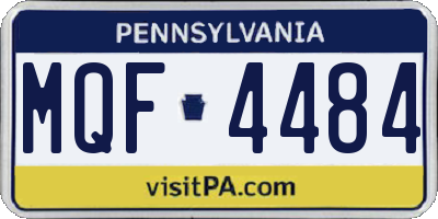 PA license plate MQF4484
