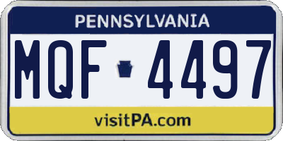 PA license plate MQF4497