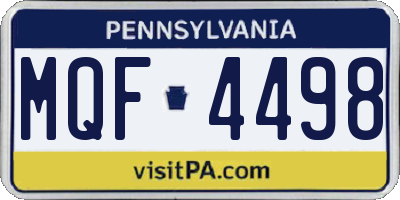 PA license plate MQF4498
