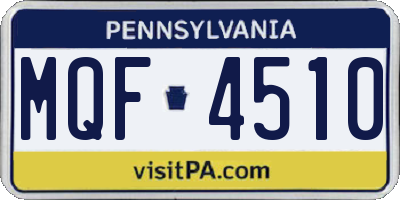 PA license plate MQF4510